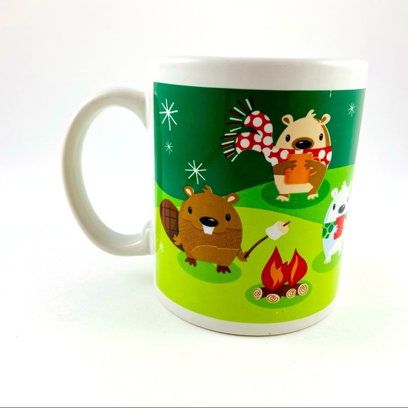 Christmas Coffee Mug Animals Camping Ceramic Holiday Mug Bay Island - Picture 2 of 6